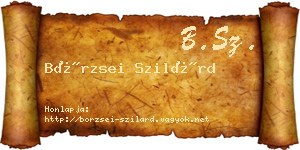Börzsei Szilárd névjegykártya