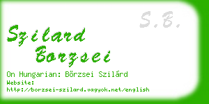 szilard borzsei business card