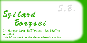 szilard borzsei business card